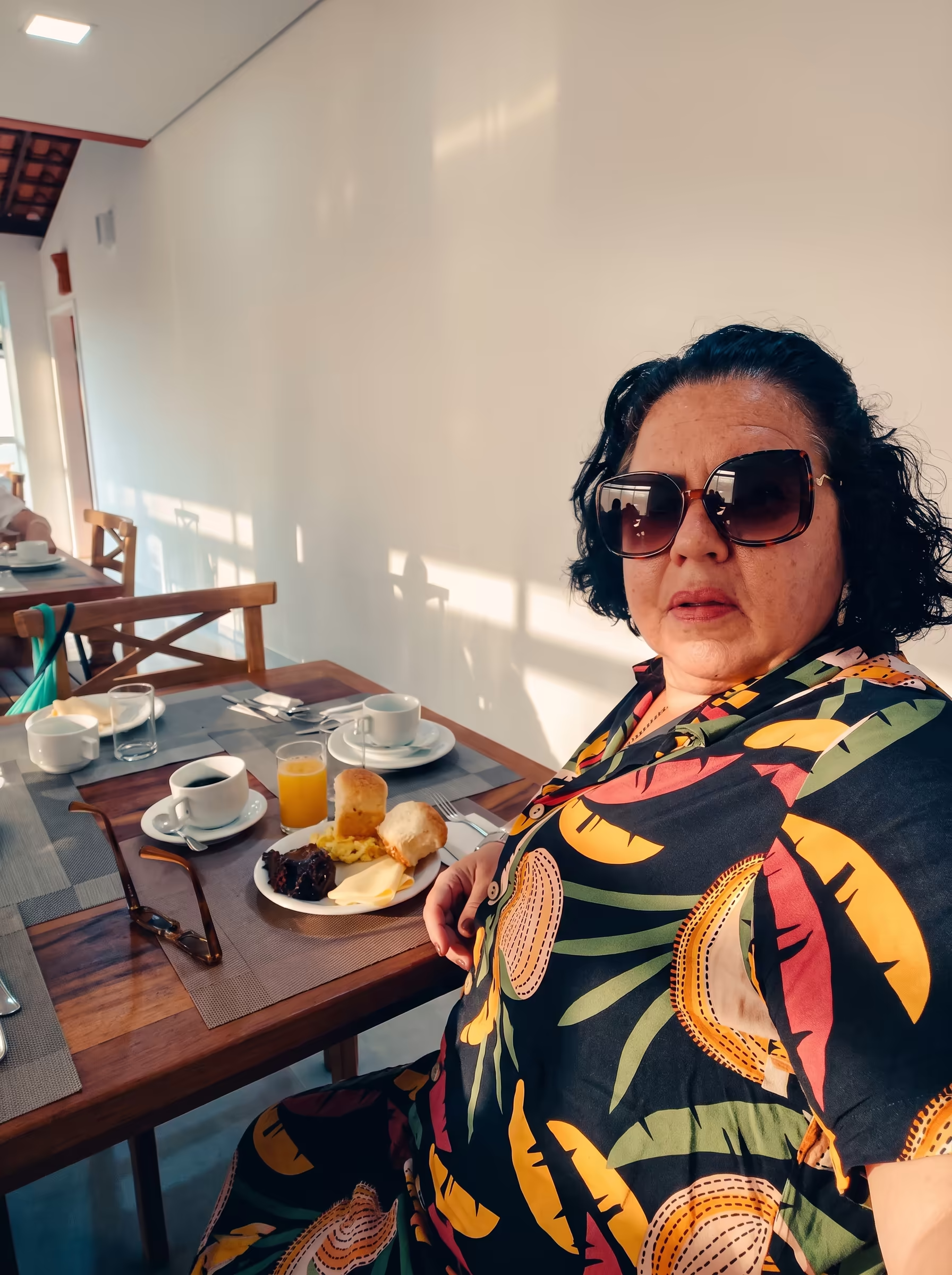 Fim de tarde durante viagem em família